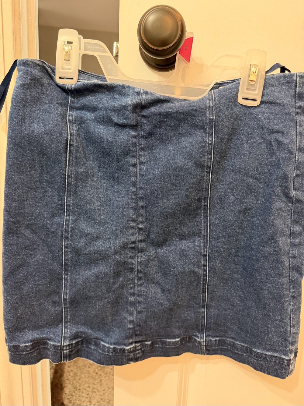 Denim Mini Skirt in Dark Blue